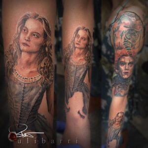 Tattoo by Brian Ulibarri in Santa Fe New Mexico at Ulibarri Ink & Art Gallery - Specializing in Portrait Surrealism in Color and Black & Grey